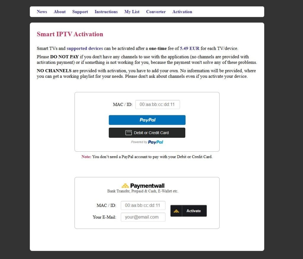 smart iptv activation